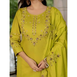 Ensemble élégant pour femmes, Kurti, pantalon et dupatta droits - Product Image 1