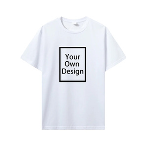 T-shirt en coton tissé rouge à col rond, confortable pour un usage quotidien, avec logo personnalisé, haute qualité, motif, 180 GSM, poids lourd - Product Image 1