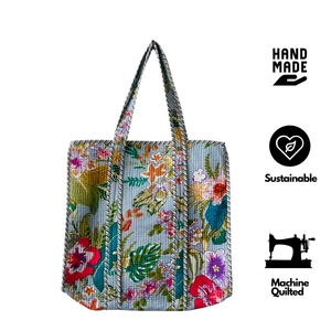 Sac de plage pliable léger et écologique à imprimé floral, fait main, tendance bohème, avec fermeture éclair, grande capacité, pour toutes les saisons - Product Image 2