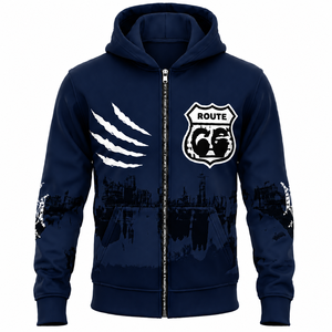 เสื้อฮู้ดดี้ IOTA SPORTS พรีเมียมคุณภาพสูง ผ้าฝ้ายทอ 100% ทรงโอเวอร์ไซส์ ซิปหน้า สกรีนลายตามสั่ง กันน้ำ รุ่นที่ดีที่สุด - Product Image 4
