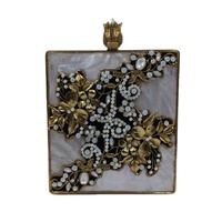 Sac de soirée de luxe fait main en laiton et nacre, motif floral métallique, idéal pour mariage et événements, le plus vendu