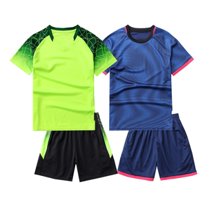 Ensemble de maillots de football unisexe jaune et bleu à manches courtes, respirant, anti-transpiration, séchage rapide, en polyester, pour adultes - Product Image 5