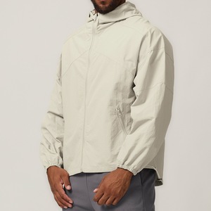 <b>Men's</b> Waterproof Windproof Eco-Friendly Quick Dry Breathable Lightweight Thick 100% Nylon Sporty <b>Long</b> Windbreaker <b>Jacket</b> - Product Image 3