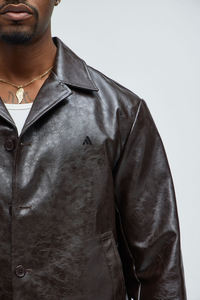 Blouson Bomber en Cuir Personnalisé OEM pour Homme – Tendance, Coupe-Vent, Style Moto, Vêtement d'Extérieur Streetwear - Product Image 4