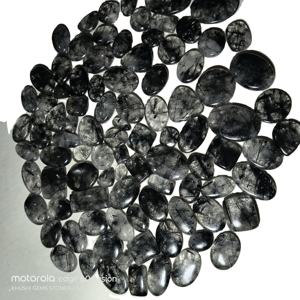 พลอยรูปไข่ทรงรูปไข่แบบไม่เจียระไน ควอตซ์รูไทล์ธรรมชาติ คาโบชอง รูไทล์สีดำ อเนกประสงค์ ขนาด 20-45 มม. น้ำหนัก 8-12 กรัม สำหรับทำสร้อยคอ - Product Image 2