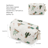 Sac de rangement pour couches imprimé tendance en tissu Oxford imperméable avec fermeture éclair, organisateur suspendu pour articles de toilette, mignon et portable pour femme
