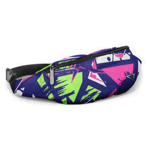 Unisex Abstract Pattern Waist Bag With Zipper Closure For Daily Use - Product Image 3