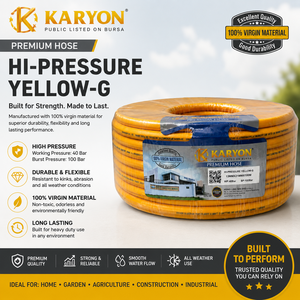 Tuyau d'air flexible en PVC jaune renforcé, longueur 100 m, diamètre intérieur 8,5 mm, pour usage industriel en atelier - Product Image 1