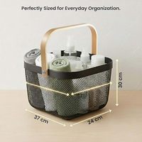 Conjunto de Cestos de Armazenamento de Ferro - Cestos Decorativos de Metal Luxuosos com Suporte e Base para Uso em Garagem, Design Multifuncional