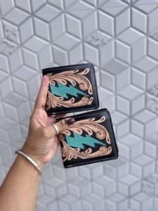 Hand Tooled Leather <b>Wallet</b> New Trending Men's <b>Long</b> Zipper <b>Wallet</b> Hot Sale Fashion Black Colour Cash Holder Gift for Him - Product Image 1