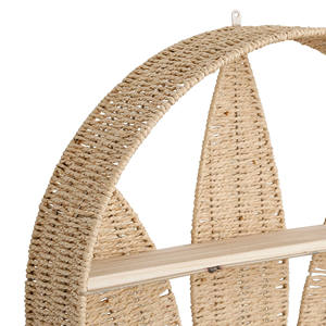 Wholesale seagrass <b>wall</b> <b>shelf</b> kid custom woven round flower <b>floating</b> <b>shelf</b> nursery room storage rack wicker <b>wall</b> decorations - Product Image 2