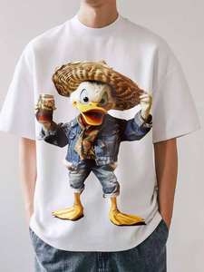 T-shirt graphique pour homme, chemise en coton à imprimé graphique tendance, idéale pour les tenues décontractées modernes - Product Image 4