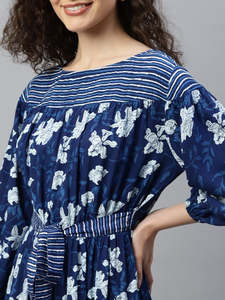 Robe midi trapèze florale en rayonne pour femme – Tendance, élégante et décontractée pour les occasions festives – Robes longues une pièce pour femme style Western - Product Image 3