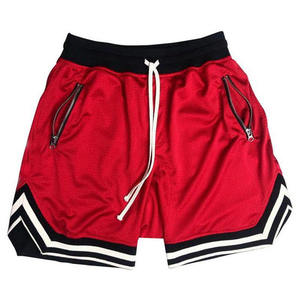 Wholesale Sporty Mid Waist Polyester Spandex Drawstring Sweat <b>Men's</b> Shorts Custom Breathable Mesh Solid Waterproof Basketball - Product Image 2
