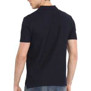 <b>Men's</b> Gray Short Sleeve Knitted Polo <b>Shirt</b> Casual Solid Color 100% Cotton - Product Image 6