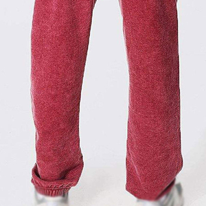 Pantalones Deportivos de Pana para Hombre, Cintura Elástica, Color Rojo Lavado, Pantalones Casuales con Bolsillos Laterales, Peso Medio, para Otoño - Product Image 3
