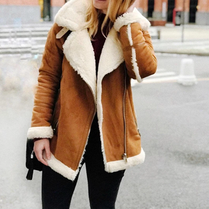 Dernières tendances en matière de vestes en cuir surdimensionnées pour femmes, manteau en cuir de couleur marron, vestes en PU pour femmes - Product Image 1