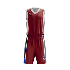 Uniformes de baloncesto personalizados para hombre, 100% poliéster, sublimados, con diseño de tela Tackle Twill, color rojo, para universitarios y jóvenes. - Product Image 2