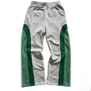 Pantalon de jogging tendance pour femme avec empiècements contrastants, coupe droite décontractée, en coton doux, idéal pour la détente et le streetwear - Product Image 4