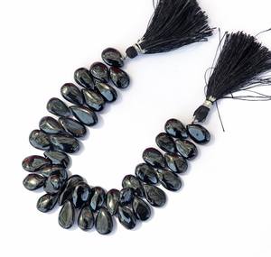 ลูกปัดพลอยสปิเนลสีดำธรรมชาติทรงลูกแพร์เรียบเนียน สำหรับทำเครื่องประดับ ขายส่ง - Product Image 4