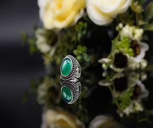 Anillo de Esmeralda Vintage para Hombre, Anillo de Plata 925 con Patrón de Flores Antiguas, Anillos de Piedra de Ágata Verde para Hombre, Joyería de Lujo al por Mayor - Product Image 4