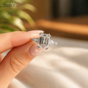 Anillo de Compromiso de Oro Amarillo Vermeil de 18K con Certificado GRA, Anillo de Promesa con Moissanita Halo y Diamante de Corte Brillante Redondo - Product Image 1