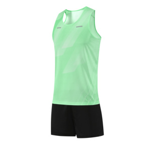 Conjunto Deportivo Cómodo para Atletismo de Verano, Uniforme para Correr al Aire Libre y Gimnasio, con Logotipo Personalizado, 100% Poliéster, Absorbente de Humedad - Product Image 2