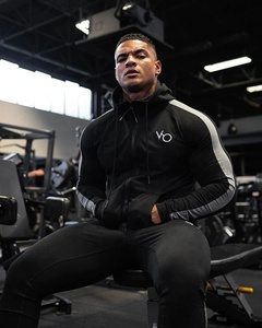 เสื้อฮู้ดกันหนาวปักโลโก้สำหรับผู้ชาย,ชุดออกกำลังกายแบบมีเชือกหูรูดสำหรับเข้ายิมมีฮู้ดตรงโรงงาน - Product Image 3