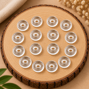 Colgante de Cuarzo Cristalino Liso en Forma de Donut de 15mm, Gema Facetada para Fabricación de Joyas, Sanación con Cristales, Reiki, Energía, Amuleto para Collar - Product Image 5