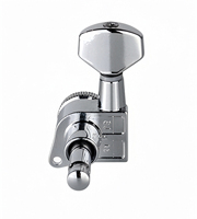 BBSTONE Korean made Locking Guitar Tuners, 6 Inline, 20:1 Gear Ratio, Vintage Style Chrome