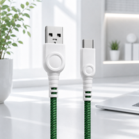 Cable de Datos USB C Trenzado de Nailon Duradero 6F/1.8MT 3A, el Más Vendido, Compatible con Teléfonos Móviles Android e iOS, Banco de Energía para Automóvil, Computadora