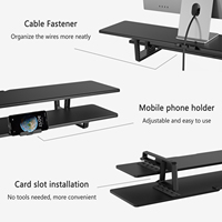 Haute qualité en gros caractéristique bois support d'ordinateur Double couche moniteur support Riser pour étude ordinateur Table bureau à domicile