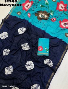 New Arrival Mul Cotton with Bandhani Circle Print & Zari Weaving Border & Big-Floral Printed Pallu <b>Saree</b>-<b>Blouse</b> Woman Fashion - Product Image 5