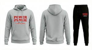 Ensemble de survêtement décontracté de haute qualité en molleton technique avec logo personnalisé, sweat à capuche zippé et pantalon de jogging évasé pour homme - Product Image 3