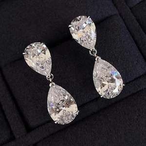 925 Starling <b>Silver</b> pear Cut Moissanite <b>Stud</b> Earrings Gift For Her Anniversary & Wedding - Product Image 1
