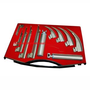 Wholesale Bisons International BI-00400 Manual Macintosh Miller Laryngoscope Set Fiber <b>Optic</b> LED Airway Intubation Kit Stainless - Product Image 2