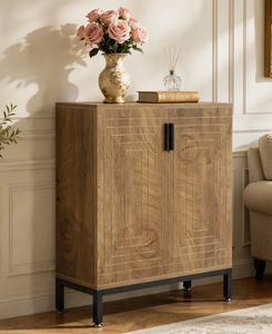 Meuble de rangement moderne en bois, buffet avec portes doubles et base métallique pour la maison - Vente en gros usine - Product Image 4