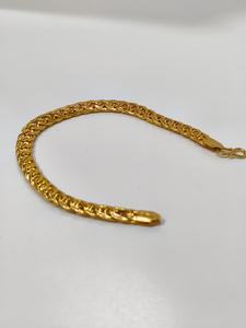 Pulsera de cadena trenzada gruesa de oro macizo de 22 quilates, estilo Delhi, joyería fina para hombre, regalo de lujo para aniversario de bodas - Product Image 4