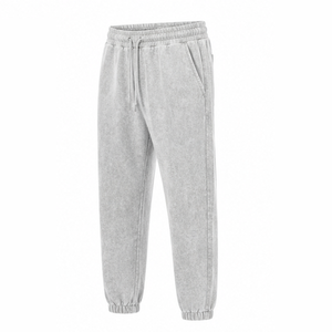Pantalones Jogger con Lavado Ácido, Pantalones de Algodón con Lavado Vintage, Corte Holgado Personalizado, Ropa Urbana Informal Unisex, Ropa al por Mayor - Product Image 1