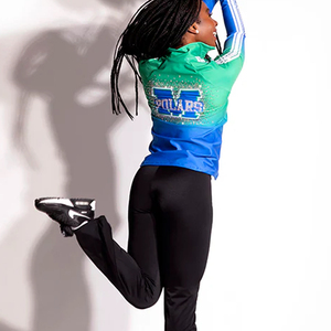 Customized Women's <b>Rhinestone</b> Front Logo Heat-Transfer Printed OEM Service Cheerleading Dance Gymnastic Warm-Up Flex <b>Jacket</b> - Product Image 6