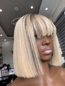 Perruque Naturelle Vierge Vietnamienne Blonde avec Racines Sombres Donateur Unique - Product Image 2