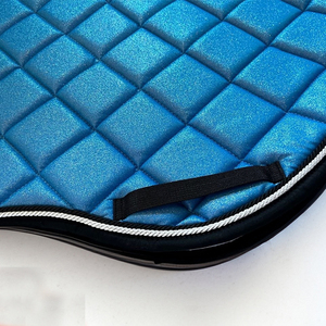 Preciosos almohadillados para silla de montar azules con purpurina - Estilo y comodidad, material transpirable de PP, forro de algodón, todos los colores y tamaños disponibles - Product Image 4