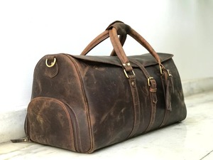 กระเป๋าหนังแท้ทรงดัฟเฟิล วินเทจ สำหรับเดินทาง ใช้ได้ทั้งชายและหญิง ความจุขนาดใหญ่ พกพาสะดวก 36-55 ลิตร รุ่น LDB-0218 - Product Image 3