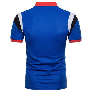 Camiseta Polo Deportiva de Alta Calidad, 100% Algodón, Fresca y Seca para Verano, para Hombre, al por Mayor, Color Rojo con Bloques de Color, Manga Corta - Product Image 4