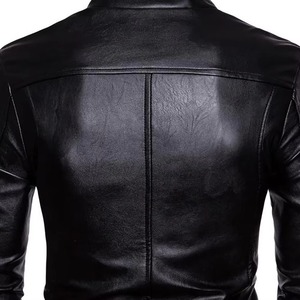 Veste en cuir d'agneau véritable noire de haute qualité pour hommes / Vestes en cuir pour hommes / Vestes en cuir pakistanaises pour hommes - Product Image 5