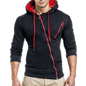 Sudadera con capucha y cremallera para hombre, 100% algodón, bordada, para gimnasio, deportes, informal, ropa de abrigo para invierno - Product Image 5