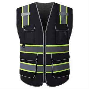 Customized Logo Color High Quality Polyester Waterproof Comfortable High Visibility Breathable Reflective Safety Vest Pockets - Product Image 1