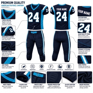 Camiseta de Fútbol Americano Azul para Hombre, Número 24, Cuello en V, Manga Corta, Absorbe la Humedad, Uniforme Regular, Nombre del Equipo Personalizado, Talla Grande - Product Image 6
