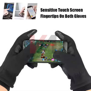 Guantes para correr en invierno, guantes deportivos con forro polar, aislantes, resistentes al viento, con tiras reflectantes para correr de noche y al aire libre - Product Image 4