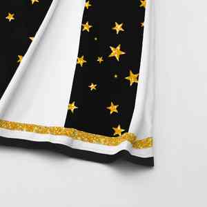 Uniformes de pom-pom girl pour adultes en gros, robe à manches longues et jupes personnalisées avec bordure dorée, uniformes de cheerleading en polyester - Product Image 5